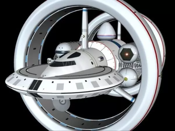Futuristic Spaceship Rocket Shape 3d model