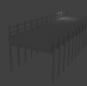 Water Wood Bridge 3d model