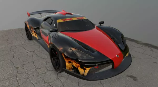 Wolwerine Character With Racing Vehicle 3d model