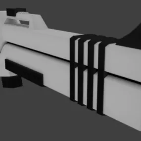 White Gun Military Weapon 3d model