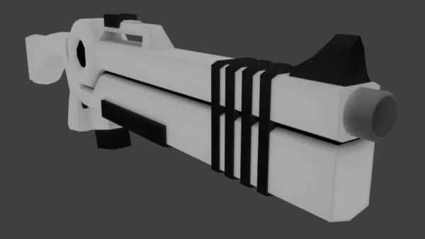 White Gun Military Weapon 3d model White Gun Military Weapon 3d model
