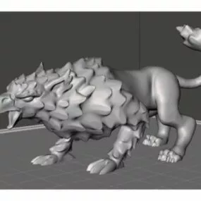 Wingless Griffon Character Sculpture 3d model