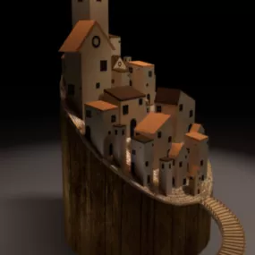 Mountain Complex House 3d model