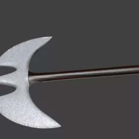 Medieval Weapon Wood Axe 3d model