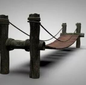 Village Wooden Bridge 3d model