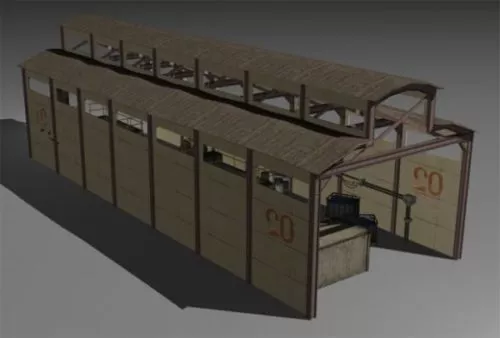 Hangar Workshop 3d model Hangar Workshop 3d model