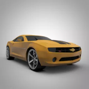 Yellow Camaro Car 3d model