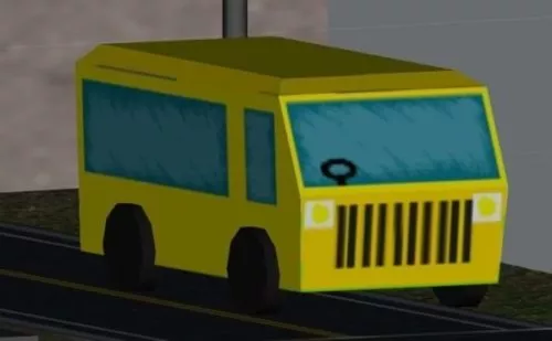Yellow Bus Lowpoly Car 3d model Yellow Bus Lowpoly Car 3d model