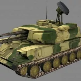 Weapon Zsu-23 Shilka Tank 3d model