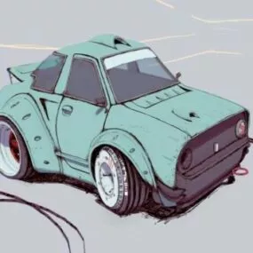Che Cartoon Car 3d model
