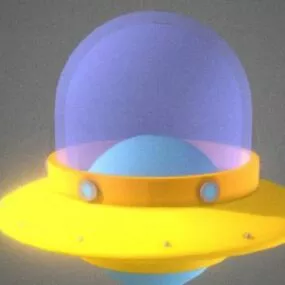 Lowpoly Cartoon Chibi Ufo 3d model