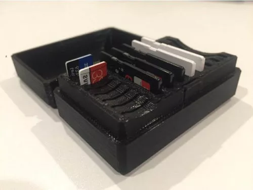 Printable Hinged Sd Card Box 3d model Printable Hinged Sd Card Box 3d model