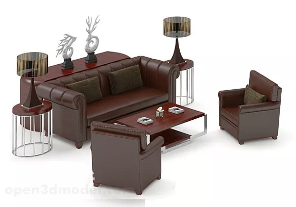 Living Room Sofa Table Set 3d model Living Room Sofa Table Set 3d model