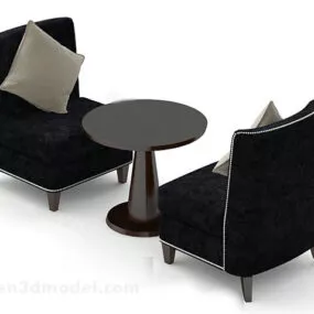 Round Table And Chair Combination 3d model