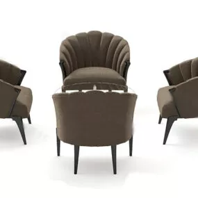 Table And Modern Armchair Combination 3d model