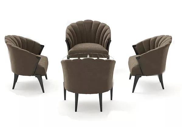 Table And Modern Armchair Combination 3d model Table And Modern Armchair Combination 3d model