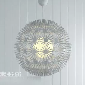 White Circle Pedant Lamp 3d model