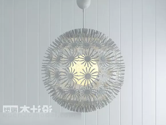 White Circle Pedant Lamp 3d model White Circle Pedant Lamp 3d model