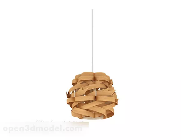 Curved Wooden Pendant Lamp 3d model Curved Wooden Pendant Lamp 3d model