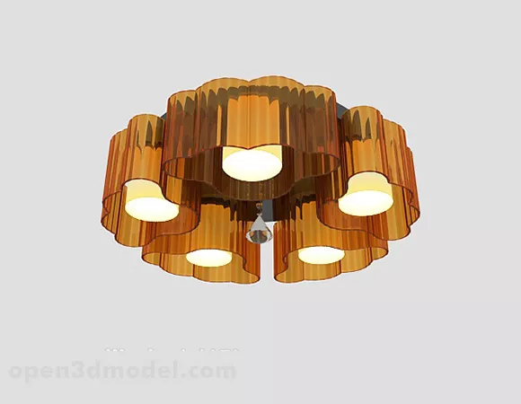 Curved Glass Ceiling Lamp 3d model Curved Glass Ceiling Lamp 3d model