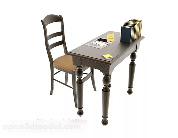 Small Reading Desk With Chair 3d model Small Reading Desk With Chair 3d model