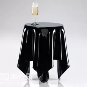 Round Coffee Table With Cloth 3d model