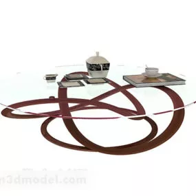 Curved Legs Round Coffee Table 3d model