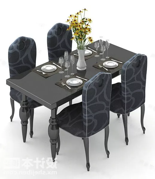 Dinning Table And Chair Luxury Style 3d model Dinning Table And Chair Luxury Style 3d model
