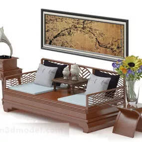 Chinese Table And Chair Set 3d model