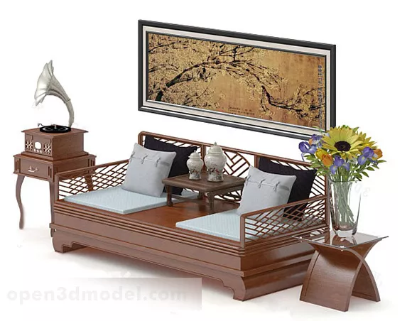 Chinese Table And Chair Set 3d model Chinese Table And Chair Set 3d model