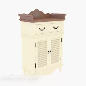 Shoes Cabinet White Color 3d model