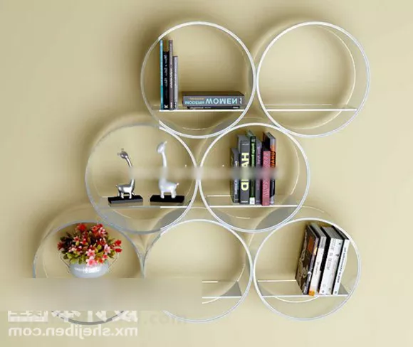 Circle Shapes Bookshelf Design 3d model Circle Shapes Bookshelf Design 3d model