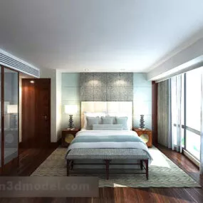 Modern Bedroom Interior Full Furniture 3d model