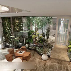 Balcony Garden View Interior 3d model
