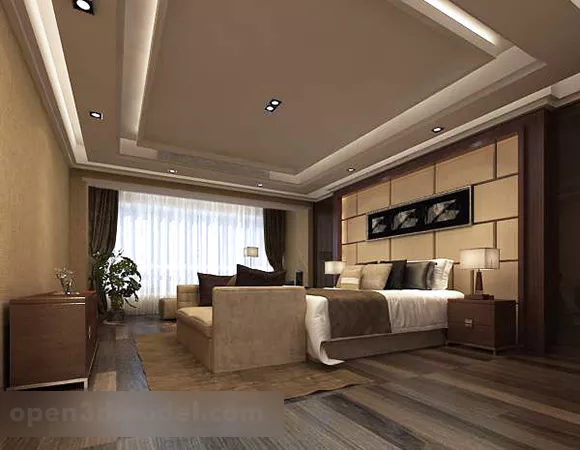 Modern Minimalist Bedroom Interior 3d model Modern Minimalist Bedroom Interior 3d model