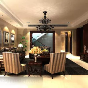 European Classic Style Living Room 3d model
