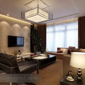 Modern Living Room Big Pendant Lamp 3d model