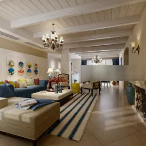 Villa Living Room Interior 3d model