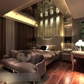 European Style Bedroom Interior 3d model