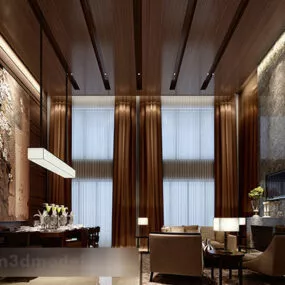 European Living Room Interior V1 3d model