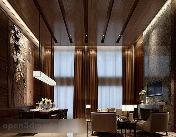 European Living Room Interior V1 3d model European Living Room Interior V1 3d model