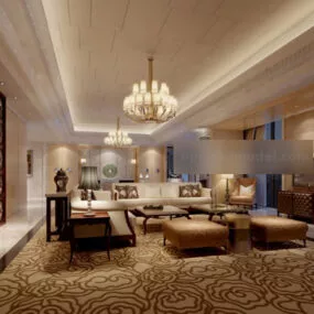 Villa Living Room Interior 3d model