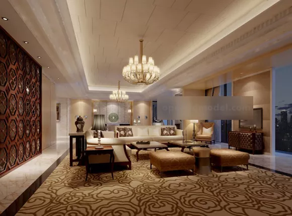 Villa Living Room Interior 3d model Villa Living Room Interior 3d model