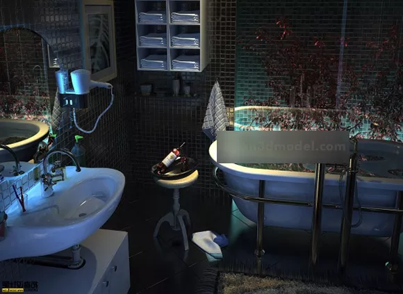 Toilet Interior V8 3d model Toilet Interior V8 3d model