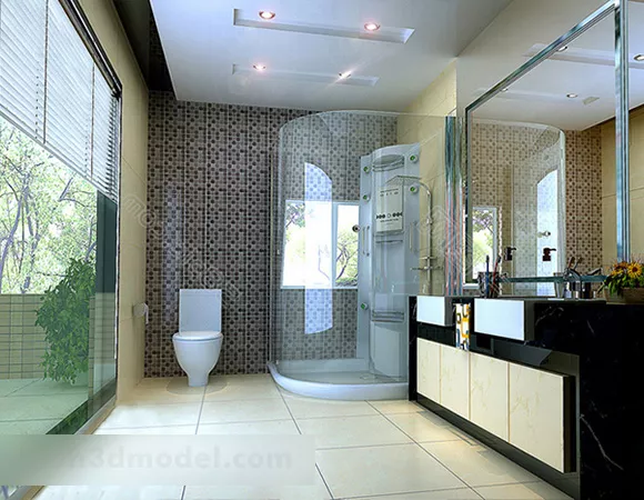 Square Toilet Sanitary 3d model