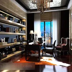 Modern Study Interior 3d model