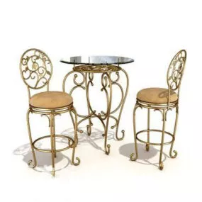Table And Chair Combination V1 3d model