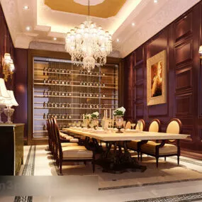 European Luxury Restaurant Interior V1 3d model