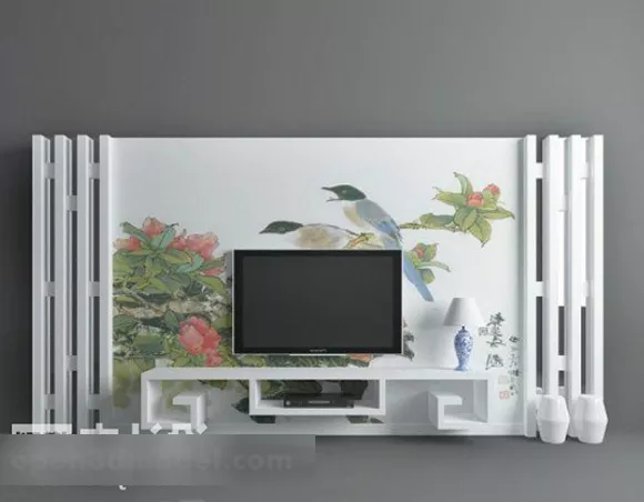 Tv Background Wall V1 3d model Tv Background Wall V1 3d model