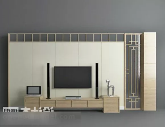 Tv Background Wall V2 3d model Tv Background Wall V2 3d model